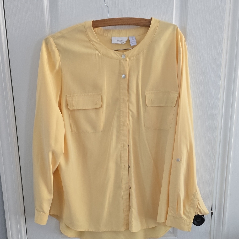 Chico's Yellow Button-Up Tunic
